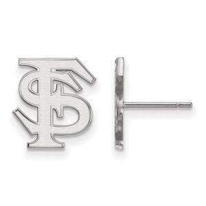 10k White Gold Florida State University Small 'FS' Post Earrings